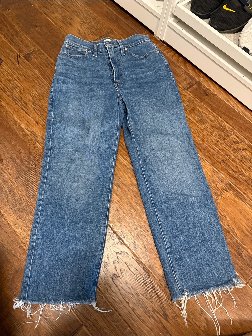 Madewell Blue Denim High-Rise Jeans with Button Detail